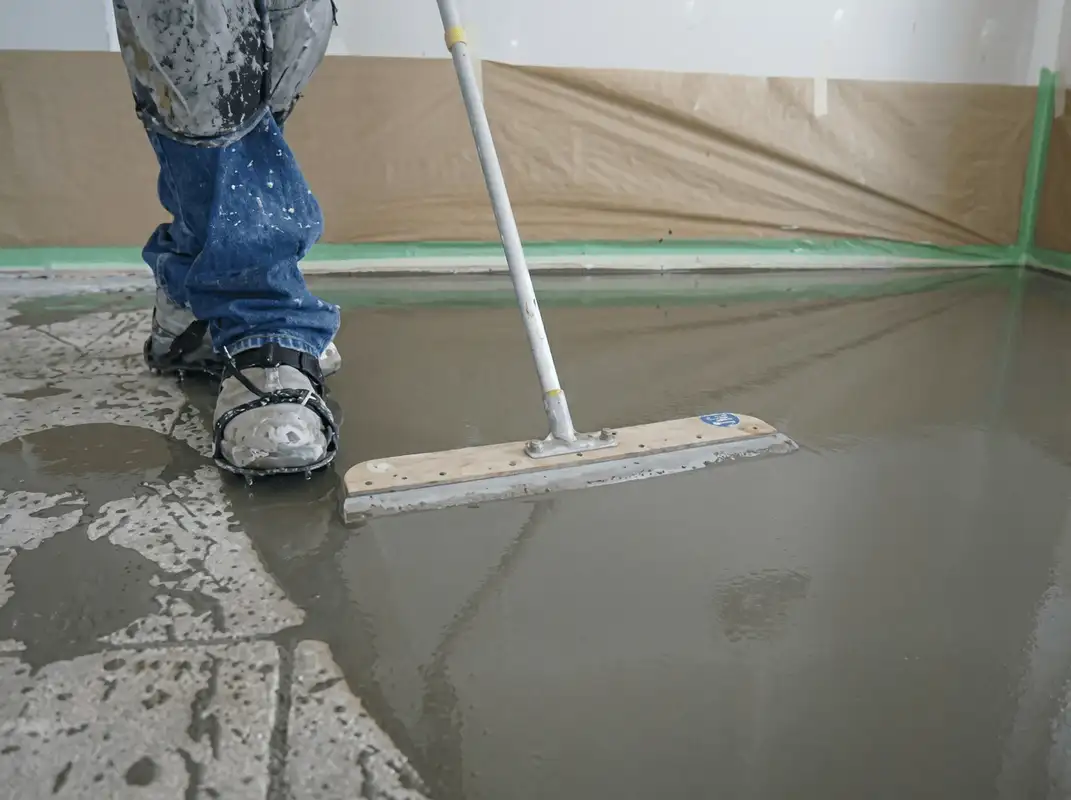 Uneven floor being professionally repaired in Lowell, MA